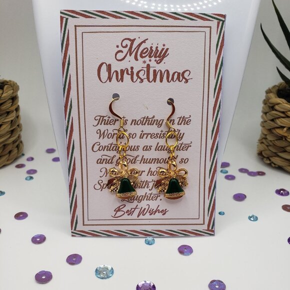 Hand Made Christmas Bells With Bows - Picture 1 of 1